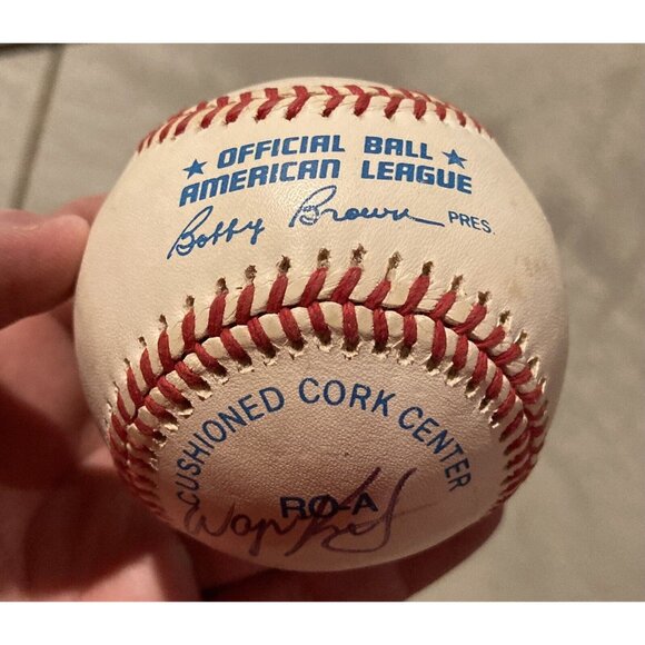 Wayne Kirby Autographed RAWLINGS  BASEBALL Card Display Cleveland Indians -READ - Picture 4 of 4